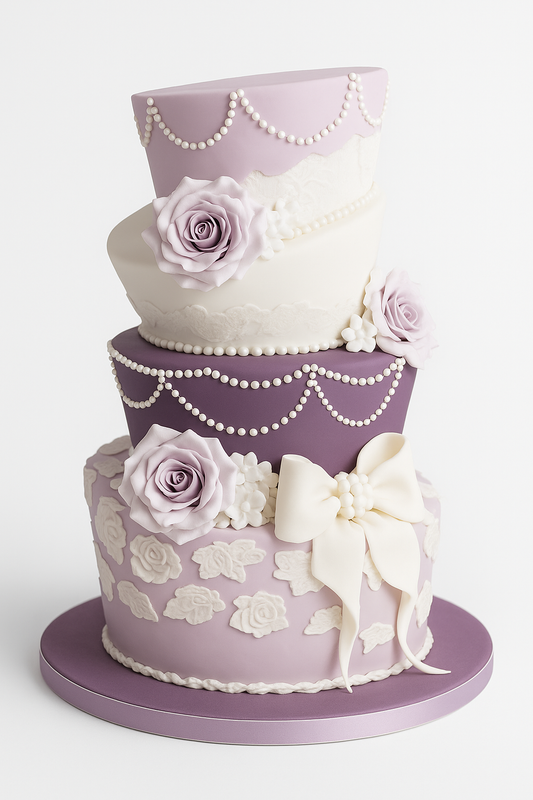 Lavender Pearl Rose Combination Cake