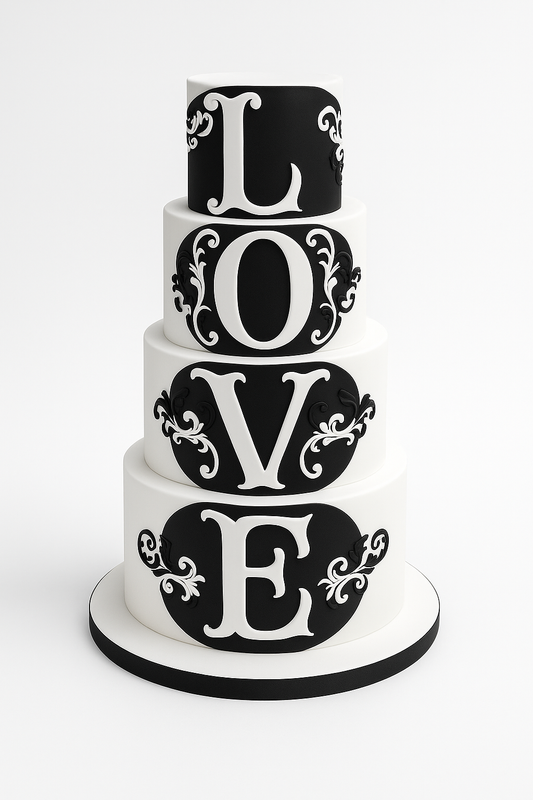 Monochrome Love Statement Combination Cake