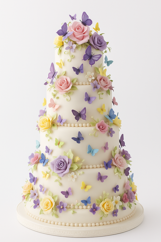 Butterfly Garden Fondant Cake