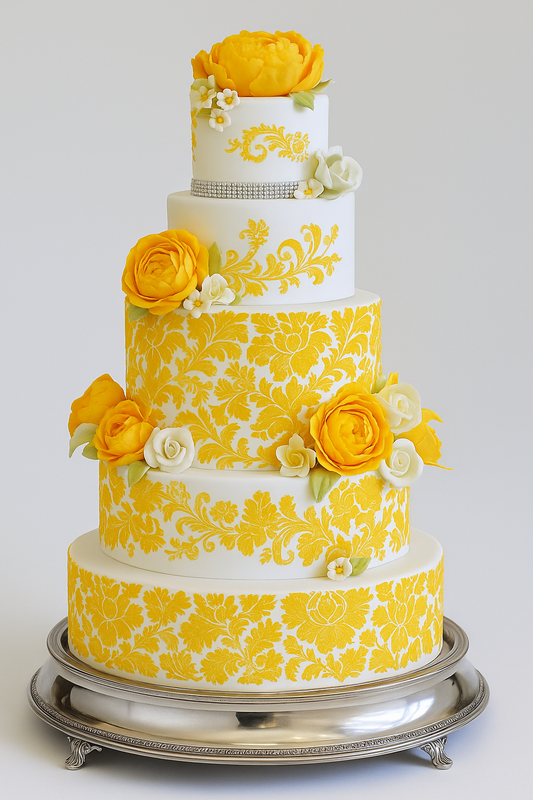 Golden Bloom Luxury Celebration Cake