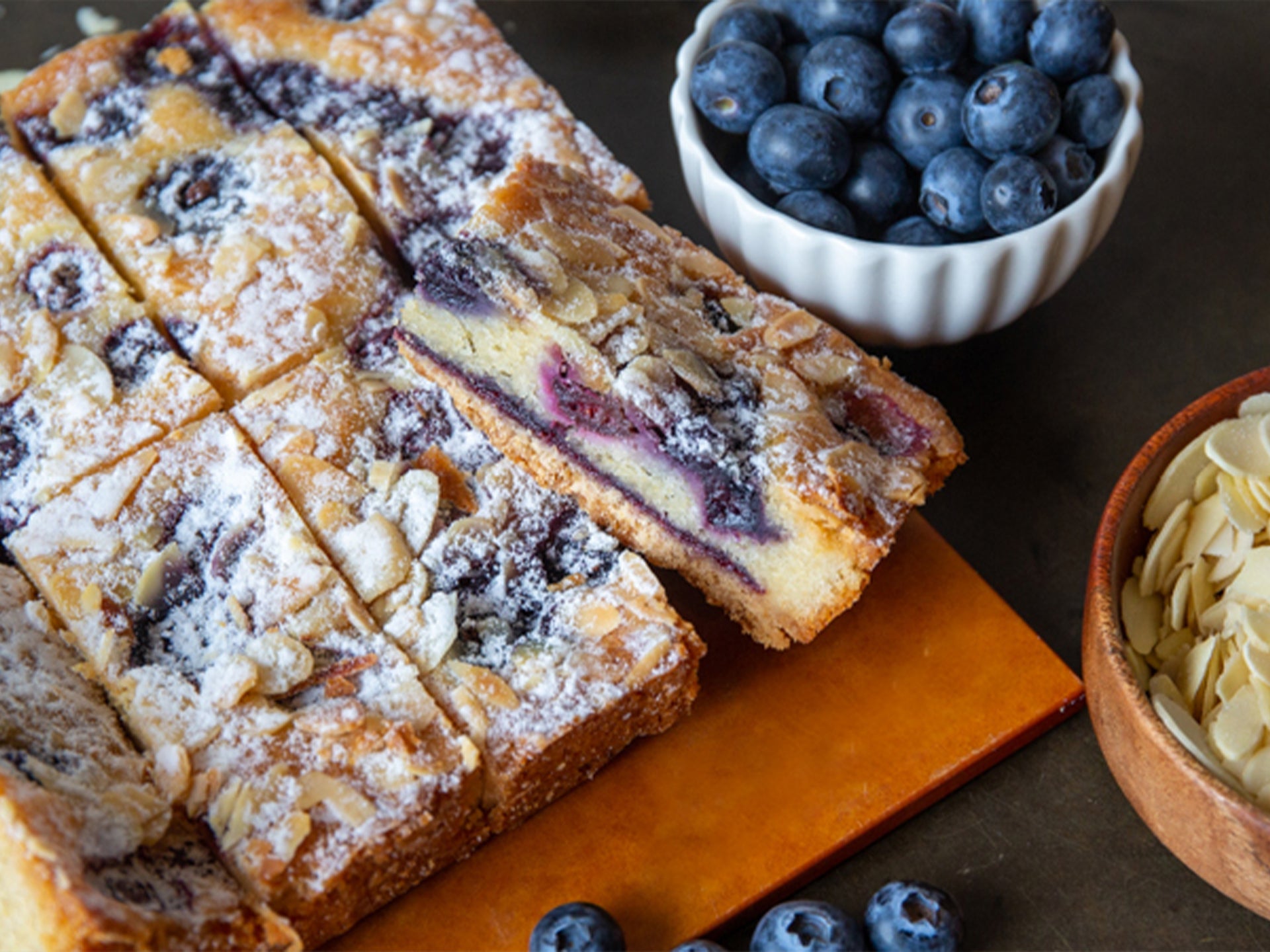 Blueberry Bakewell Slice Cake