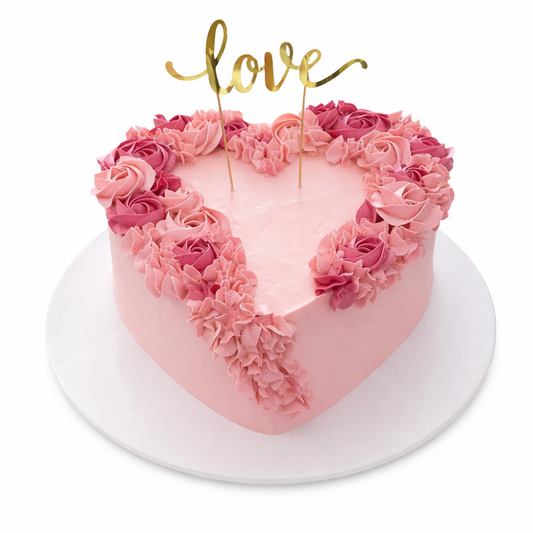 Floral Drape Heart Cake