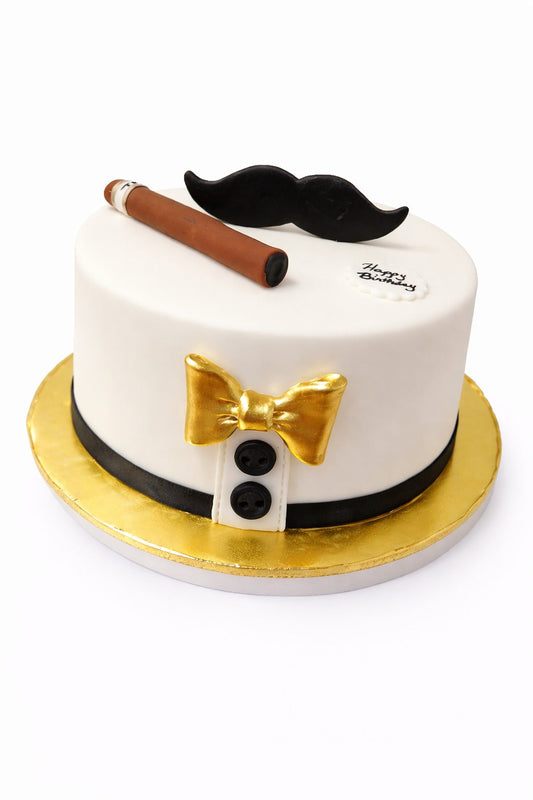 Gentleman Moustache Fondant Cake